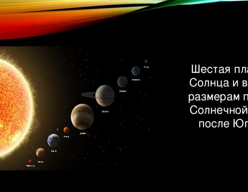 Päikesesüsteemi planeet Saturn esitlus.  Astronoomia ettekanne sellel teemal