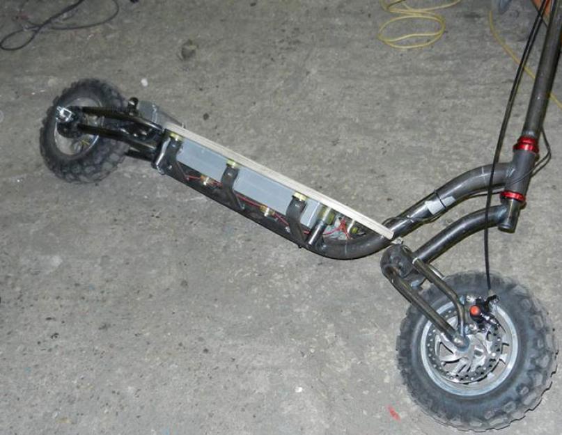 Homemade scooter - passenger-and-freight scooter.  Do-it-yourself electric scooter from a Drill or buy a Hummingbird scooter?  How to make a scooter out of a bike